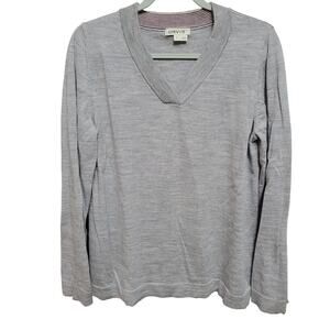 Orvis Large Merino Wool Men's (Neutral) V Neck Purple/Gray Sweater